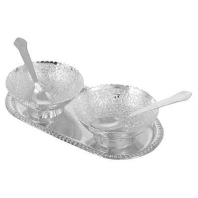 Buy Silver Plated Brass Bowl Set of 5 in bulk for Corporate Gifting | Corporate Gyft
