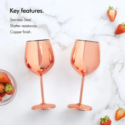 Buy Stemmed Wine Glass Set of 2 - Bronze in bulk for Corporate Gifting | Corporate Gyft