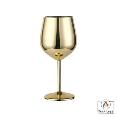 Buy Stemmed Wine Glass Set of 2 - Gold in bulk for Corporate Gifting | Corporate Gyft
