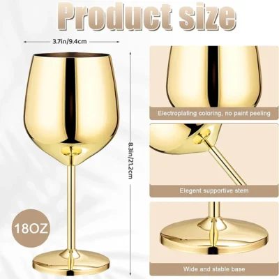 Buy Stemmed Wine Glass Set of 2 - Gold in bulk for Corporate Gifting | Corporate Gyft