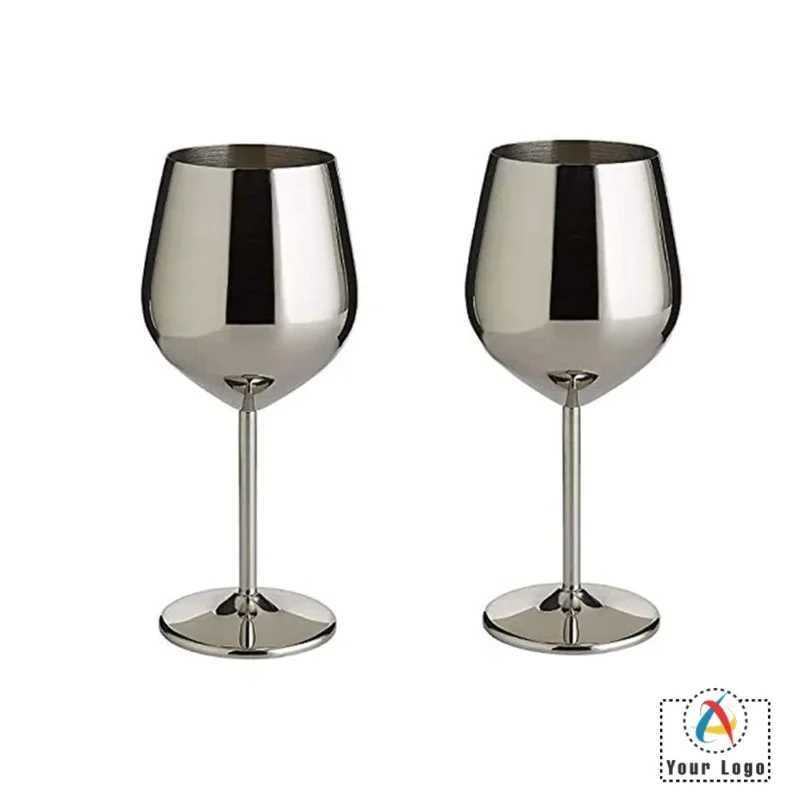 Buy Stemmed Wine Glass Set of 2 - Silver in bulk for Corporate Gifting | Corporate Gyft