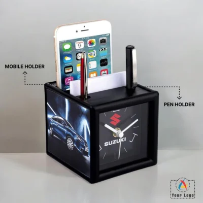 Buy Table Clock with Pad and Mobile Holder in bulk for Corporate Gifting | Corporate Gyft