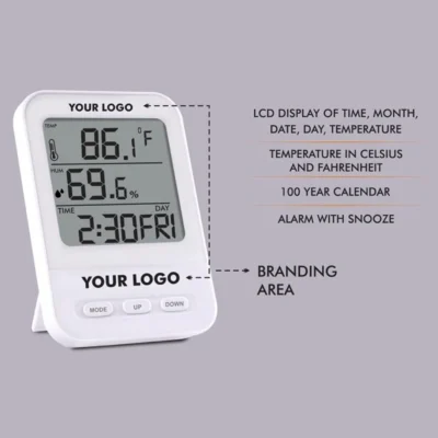 Buy TempTracker Mini Table Clock in bulk for Corporate Gifting | Corporate Gyft