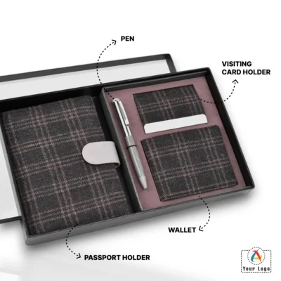 Buy Tweed Gray Gift Set of 4 in bulk for Corporate Gifting | Corporate Gyft