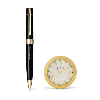 Buy Sheaffer® 300 Ballpoint Pen and Table Clock Gift Set in bulk for Corporate Gifting | Corporate Gyft