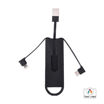 Buy Clip N Chrg 3-In-1 Charging Cable - Black in bulk for Corporate Gifting | Corporate Gyft