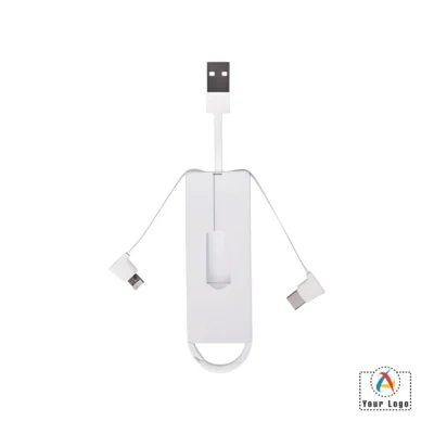 Buy Clip N Chrg 3-In-1 Charging Cable - White in bulk for Corporate Gifting | Corporate Gyft