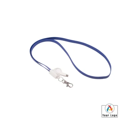 Buy Lan-C 3-in-1 Blue Lanyard Charger in bulk for Corporate Gifting | Corporate Gyft