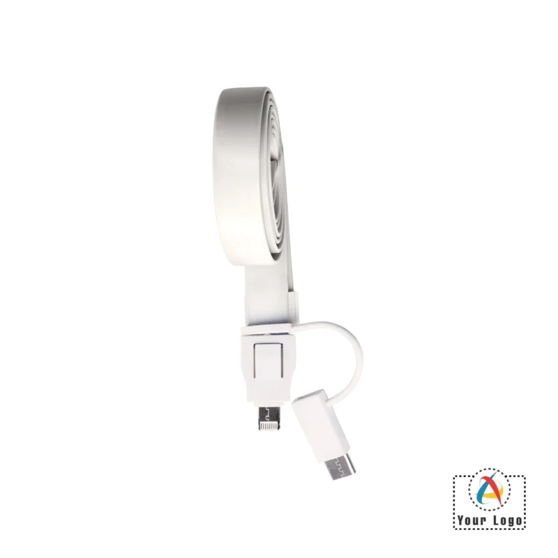 Buy Lan-C 3-in-1 White Lanyard Charger in bulk for Corporate Gifting | Corporate Gyft