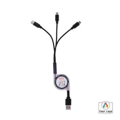 Buy YOYO Metal 3-in-1 Power Cable – Black in bulk for Corporate Gifting | Corporate Gyft
