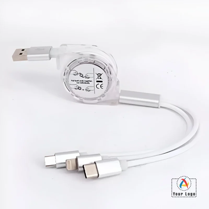 Buy YOYO Metal 3-in-1 Power Cable – White in bulk for Corporate Gifting | Corporate Gyft