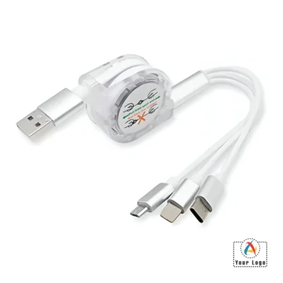 Buy YOYO Metal 3-in-1 Power Cable – White in bulk for Corporate Gifting | Corporate Gyft