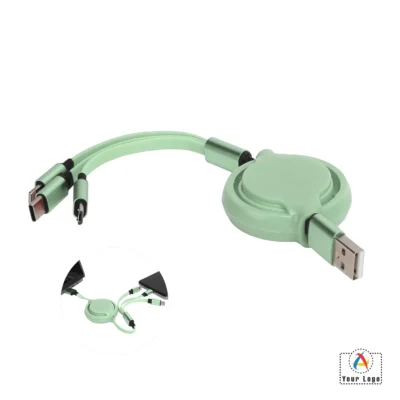 Buy YOYO Pro Pastel 3-in-1 Charging Cable - Green in bulk for Corporate Gifting | Corporate Gyft