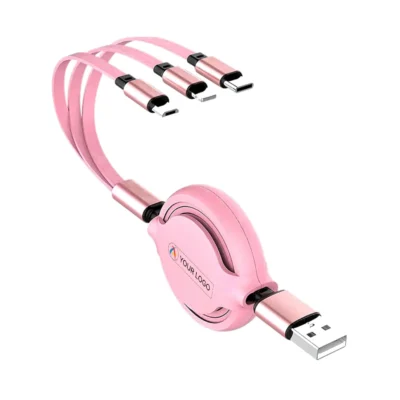 Buy YOYO Pro Pastel 3-in-1 Charging Cable - Pink in bulk for Corporate Gifting | Corporate Gyft
