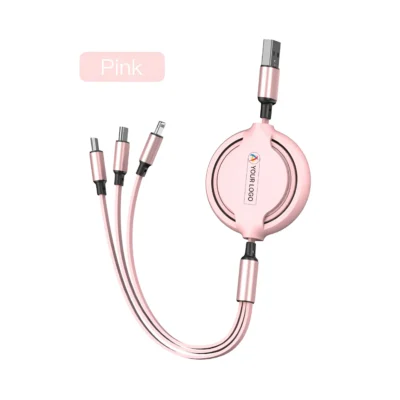 Buy YOYO Pro Pastel 3-in-1 Charging Cable - Pink in bulk for Corporate Gifting | Corporate Gyft