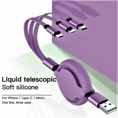Buy YOYO Pro Pastel 3-in-1 Charging Cable - Purple in bulk for Corporate Gifting | Corporate Gyft