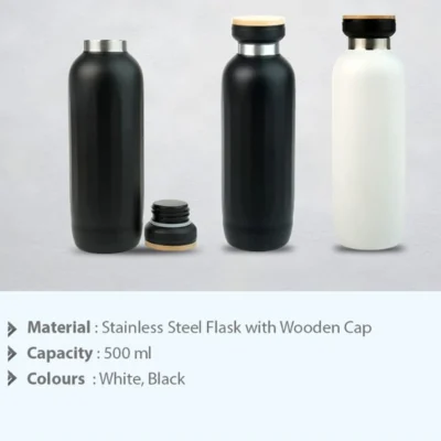 Buy Antigua Flask with Wooden Cap in bulk for Corporate Gifting | Corporate Gyft