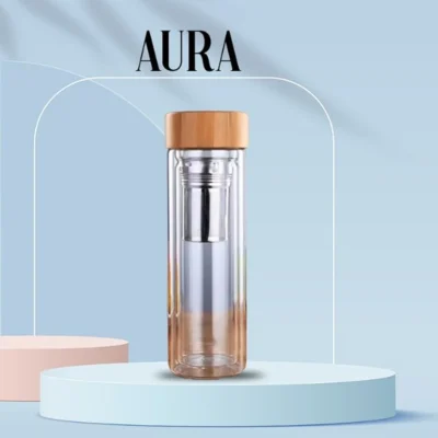 Buy Aura Glass Bottle with Infuser in bulk for Corporate Gifting | Corporate Gyft
