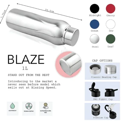 Buy Blaze Stainless Steel Water Bottle in bulk for Corporate Gifting | Corporate Gyft
