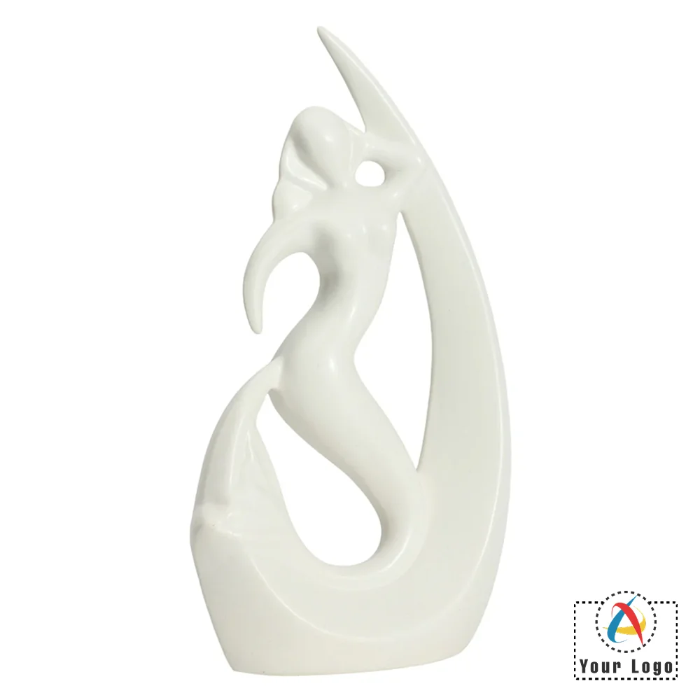 White Ceramic Mermaid Statue