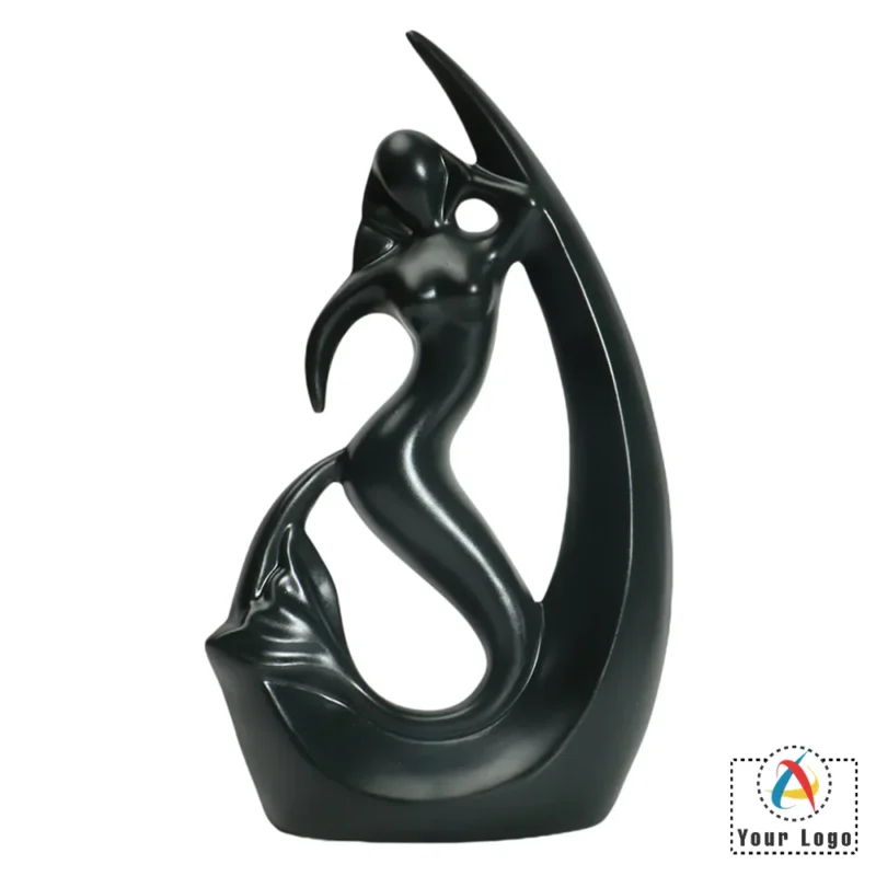 Buy Black Ceramic Mermaid Statue in bulk for Corporate Gifting | Corporate Gyft