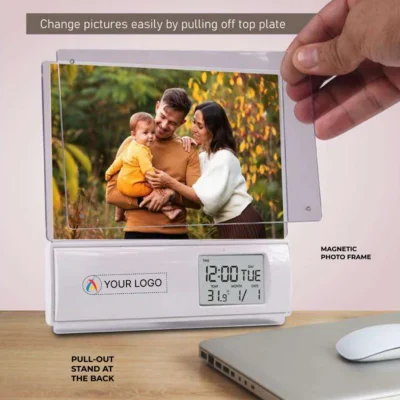 Buy Photo Frame with Clock and Temperature Function in bulk for Corporate Gifting | Corporate Gyft