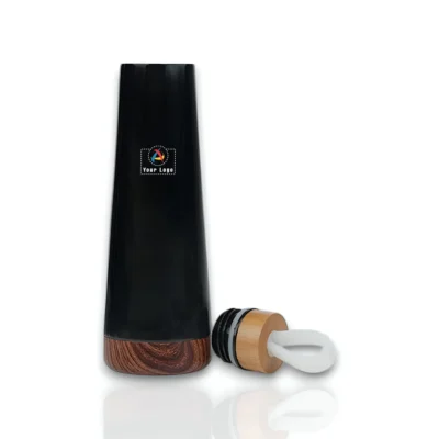 Buy Crest Insulated Wood Base Flask in bulk for Corporate Gifting | Corporate Gyft