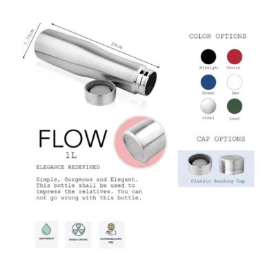 Buy Flow Stainless Steel Water Bottle in bulk for Corporate Gifting | Corporate Gyft