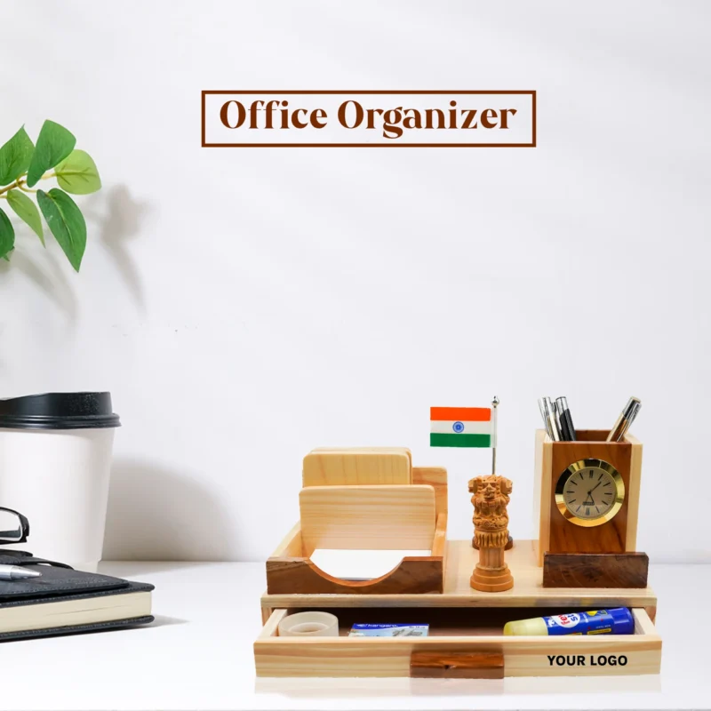 Buy Wooden Table Pen Stand in bulk for Corporate Gifting | Corporate Gyft