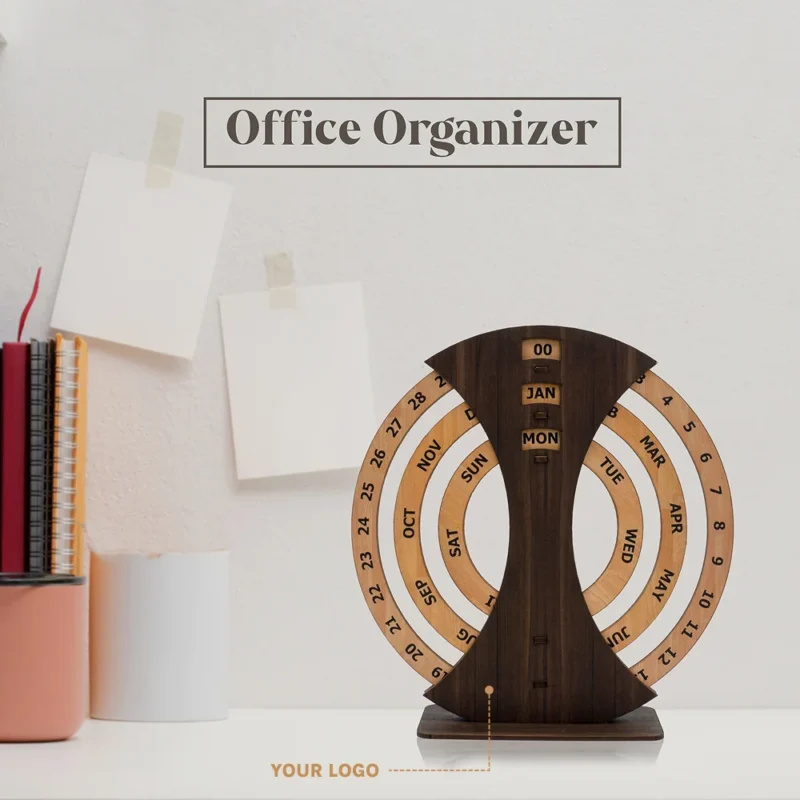 Buy Wooden Perpetual Table Calendar in bulk for Corporate Gifting | Corporate Gyft