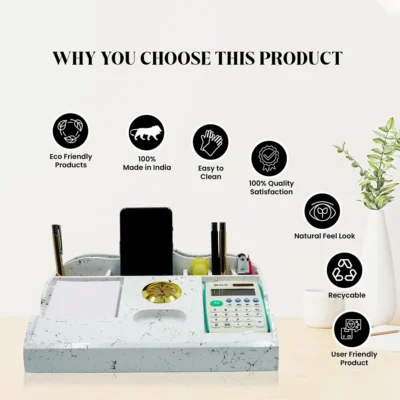 Buy Pen Stand with Watch and Calculator in bulk for Corporate Gifting | Corporate Gyft