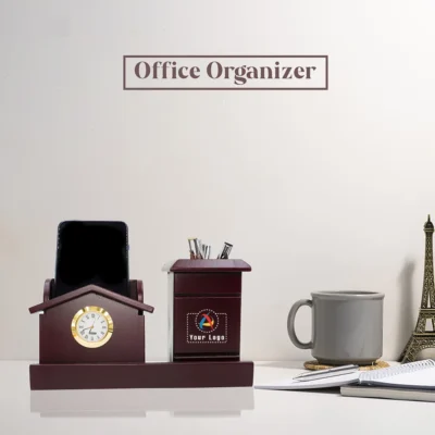 Buy Elite Pen Stand with Clock in bulk for Corporate Gifting | Corporate Gyft