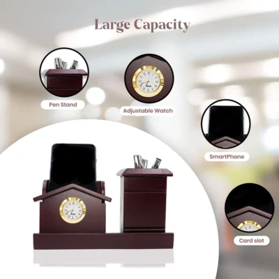 Buy Elite Pen Stand with Clock in bulk for Corporate Gifting | Corporate Gyft