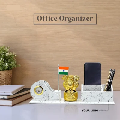 Buy Pen Stand with Flag and Watch in bulk for Corporate Gifting | Corporate Gyft