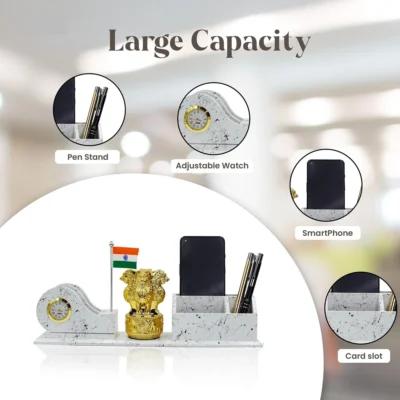 Buy Pen Stand with Flag and Watch in bulk for Corporate Gifting | Corporate Gyft