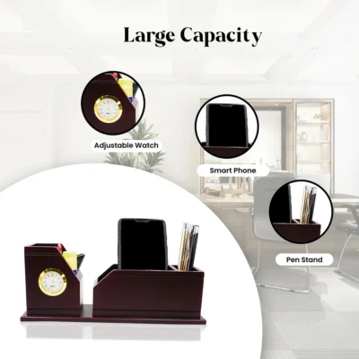 Buy Pen Stand with Watch in bulk for Corporate Gifting | Corporate Gyft