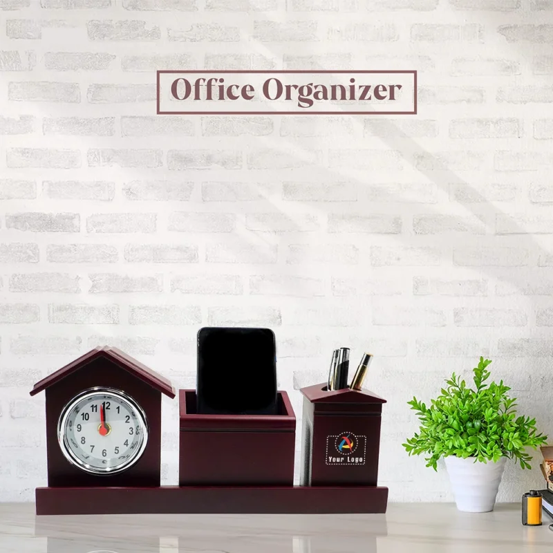 Buy Pen Stand with Clock in bulk for Corporate Gifting | Corporate Gyft