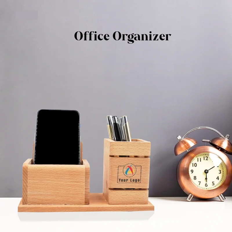 Buy Desk Organizer with Pen and Mobile Holder in bulk for Corporate Gifting | Corporate Gyft