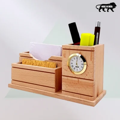 Buy Pen Stand with Watch and Card Holder in bulk for Corporate Gifting | Corporate Gyft
