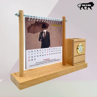 Buy Table Calendar with Pen Holder and Watch in bulk for Corporate Gifting | Corporate Gyft