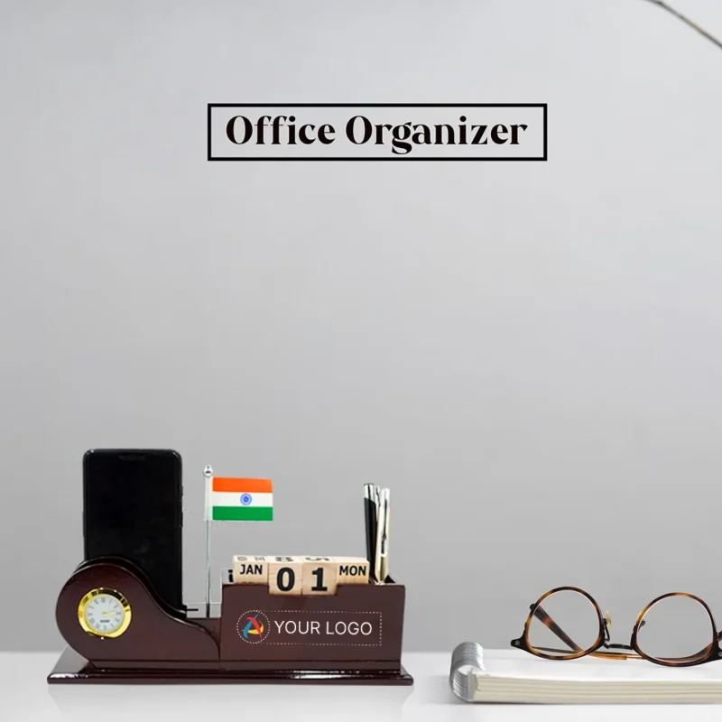 Buy Desk Organizer with Clock and Cube Calendar in bulk for Corporate Gifting | Corporate Gyft