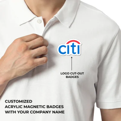Buy Customized Acrylic Magnetic Badges in bulk for Corporate Gifting | Corporate Gyft
