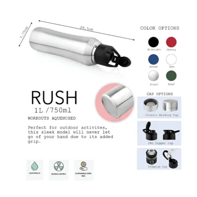 Buy Rush Stainless Steel Water Bottle in bulk for Corporate Gifting | Corporate Gyft