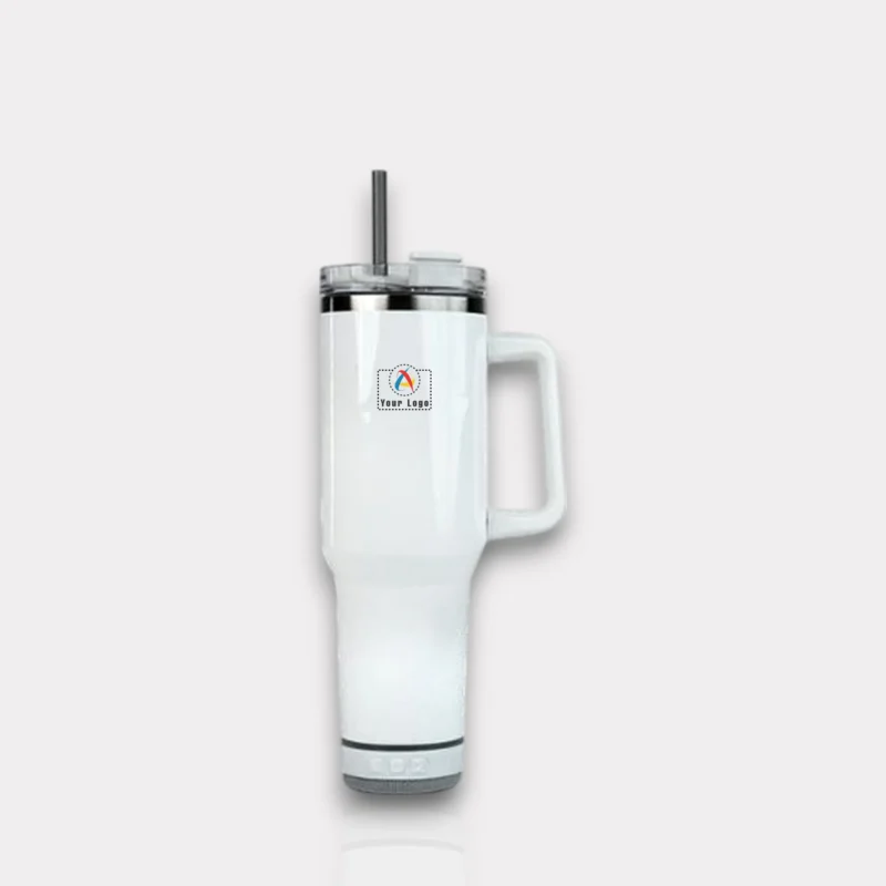 Buy Water Mug with Bluetooth Speaker-White in bulk for Corporate Gifting | Corporate Gyft