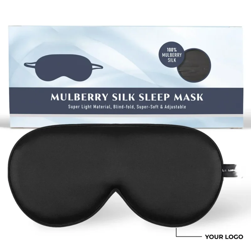 Buy Silk Sleeping Black Eye Mask in bulk for Corporate Gifting | Corporate Gyft