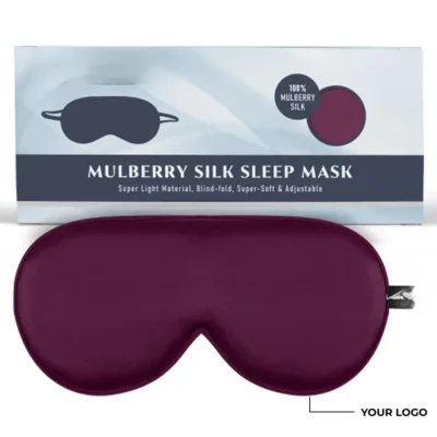 Buy Silk Sleeping Maroon Eye Mask in bulk for Corporate Gifting | Corporate Gyft