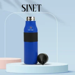 Buy Sinet Flask with Grip - Blue in bulk for Corporate Gifting | Corporate Gyft