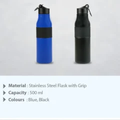 Buy Sinet Flask with Grip - Blue in bulk for Corporate Gifting | Corporate Gyft