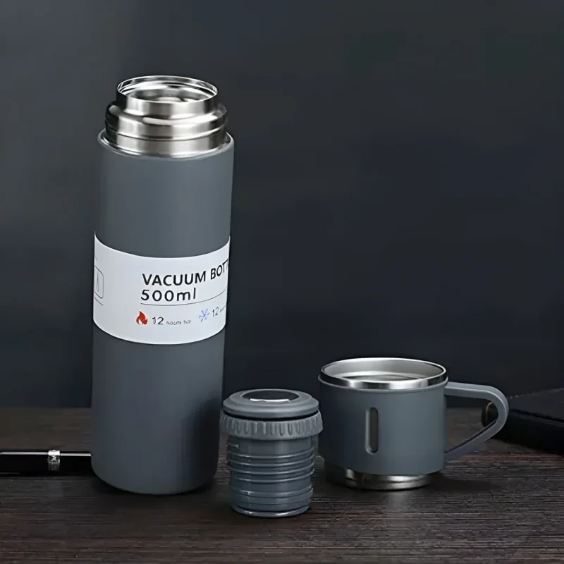 Buy Vacuum Insulated Flask Gift Set - Grey in bulk for Corporate Gifting | Corporate Gyft
