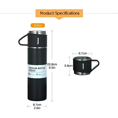 Buy Vacuum Insulated Flask Gift Set - Black in bulk for Corporate Gifting | Corporate Gyft